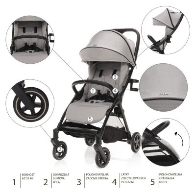 Zopa Kočárek Quiq 2 - Metal Grey - obrázek