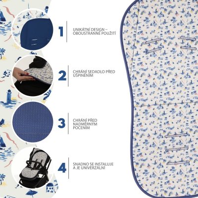 Zopa Vložka do kočárku prodyšná Breeze - Sailor Blue - obrázek