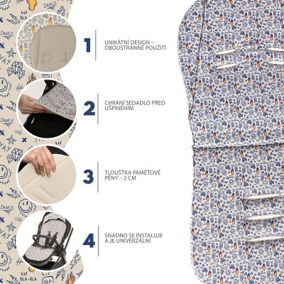 Zopa Vložka do kočárku z paměťové pěny Comfort - Emoji Beige - obrázek