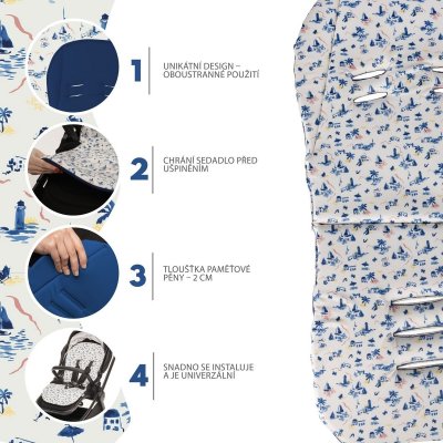 Zopa Vložka do kočárku z paměťové pěny Comfort - Sailor Blue - obrázek