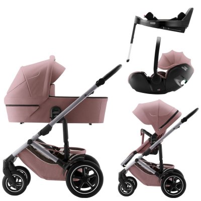 Britax Römer Set kočárek Smile 5Z + hluboká korba + Baby-Safe Pro + Vario Base 5Z - Dusty Rose