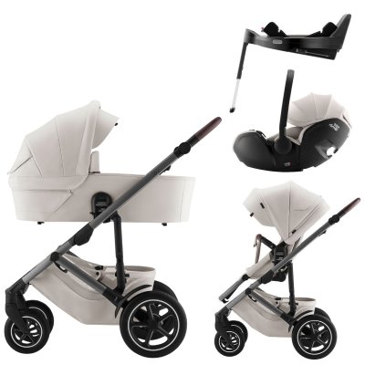 Britax Römer Set kočárek Smile 5Z + hluboká korba + Baby-Safe Pro Lux + Vario Base 5Z - Soft Taupe