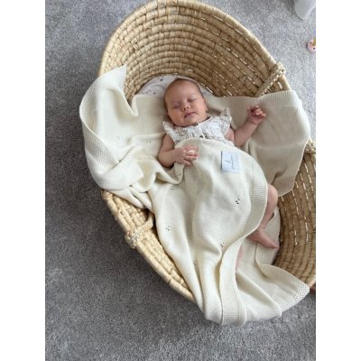 MimiLove Ažurková dečka Love - Smetanová - obrázek