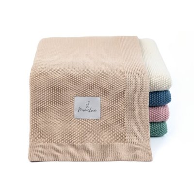 MimiLove Bambusová dečka v úpletu rýžový vzor - Béžová