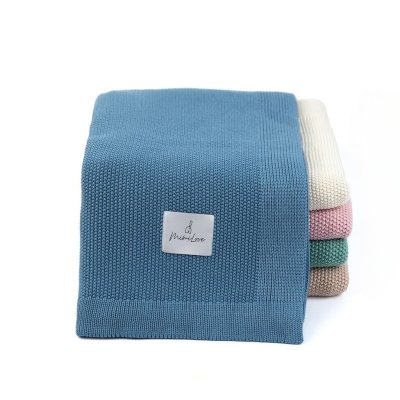 MimiLove Bambusová dečka v úpletu rýžový vzor - Jeans