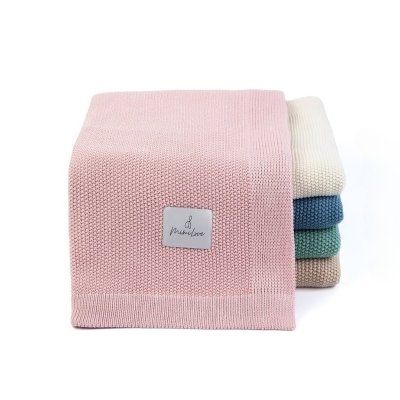 MimiLove Bambusová dečka v úpletu rýžový vzor - Pudrová růž