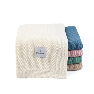 MimiLove Bambusová dečka v úpletu rýžový vzor - Smetanová