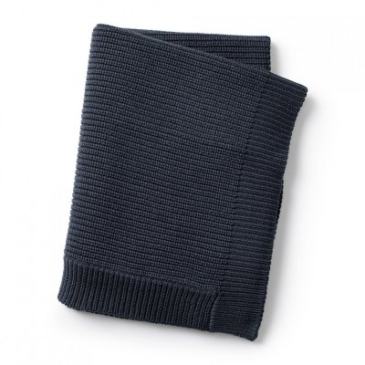 Elodie Details Vlněná deka Moss-Knitted Blanket - Juniper Blue