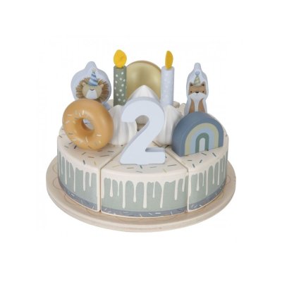 Little Dutch Narozeninový dort dřevěný - Blue, 26 ks - obrázek