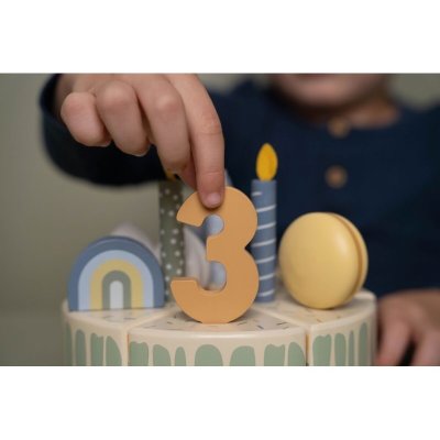 Little Dutch Narozeninový dort dřevěný - Blue, 26 ks - obrázek