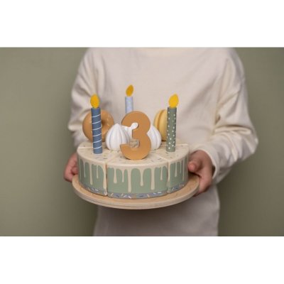 Little Dutch Narozeninový dort dřevěný - Blue, 26 ks - obrázek