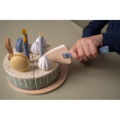 Little Dutch Narozeninový dort dřevěný - Blue, 26 ks - obrázek