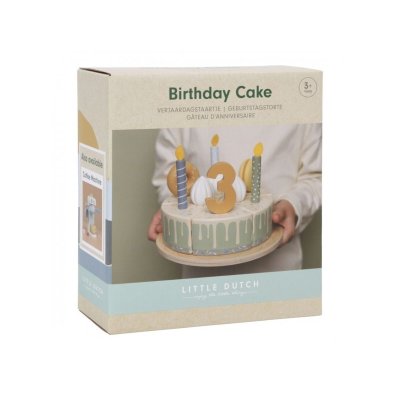 Little Dutch Narozeninový dort dřevěný - Blue, 26 ks - obrázek
