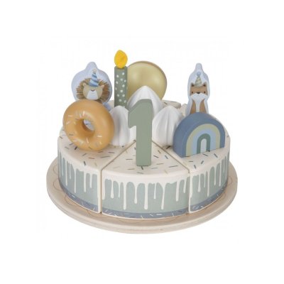 Little Dutch Narozeninový dort dřevěný - Blue, 26 ks - obrázek
