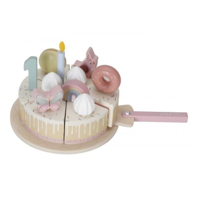 Little Dutch Narozeninový dort dřevěný - Pink, 26 ks - obrázek