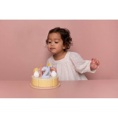 Little Dutch Narozeninový dort dřevěný - Pink, 26 ks - obrázek