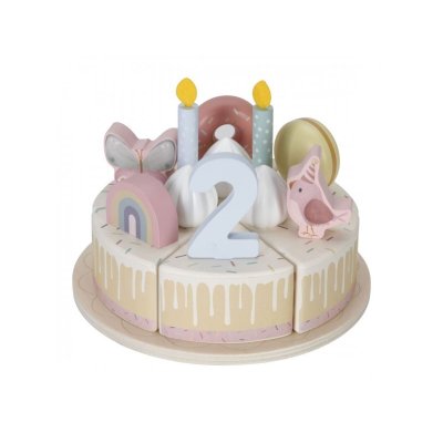 Little Dutch Narozeninový dort dřevěný - Pink, 26 ks - obrázek