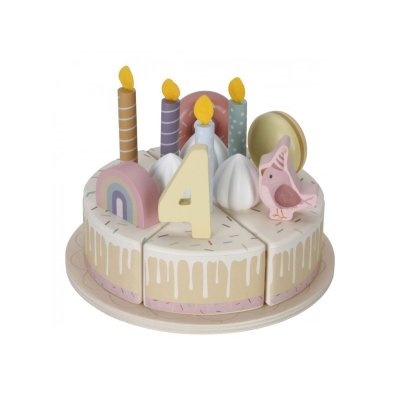 Little Dutch Narozeninový dort dřevěný - Pink, 26 ks - obrázek