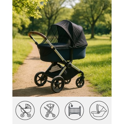 FreeOn Univerzální moskytiéra na kočárek - Black - obrázek