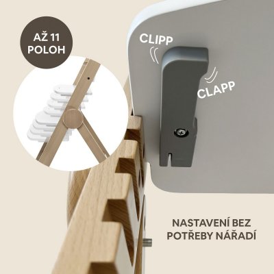 Zopa Clipp&Clapp Dřevěná jídelní židlička - White - obrázek