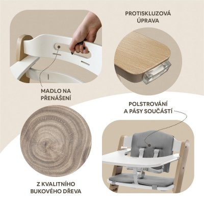 Zopa Clipp&Clapp Dřevěná jídelní židlička - White - obrázek