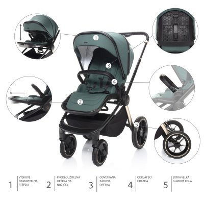 Zopa Set kočárek Move Cross 2 + korba XL + adaptér - All Black - obrázek