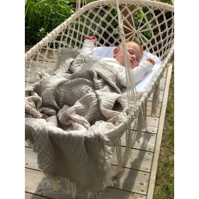 Vinter & Bloom Deka Feather Muslin Organic - Pebble Greige - obrázek