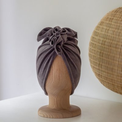 Looks by Luks Turban Velvet - Silver Grey, XS/S