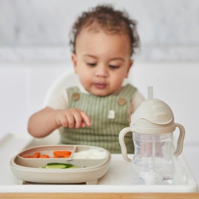 b.box Dělený talíř s přísavkou 2v1 - Béžový - obrázek