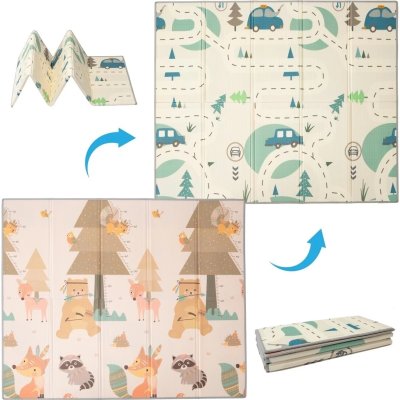 Reemy Podložka skládací pěnová 180 x 150 cm - Les/Auta