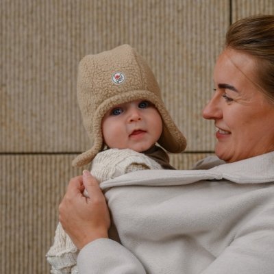 Lodger Zimní čepice Teddy - Beige, vel. 0 - 3 měsíce - obrázek