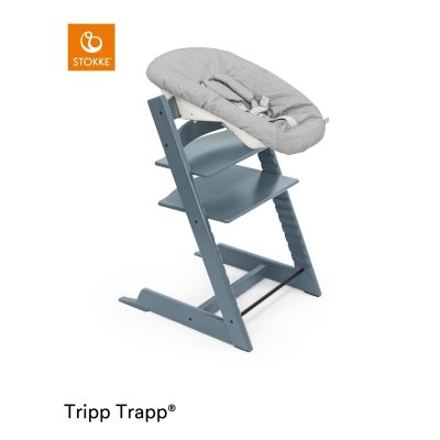 Stokke Set Tripp Trapp Židlička + Baby set + Newborn set Fjord Blue + deka Dim Blue - obrázek