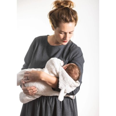 Komio Kojící šaty Flanelky - Šedivé, vel. L - obrázek