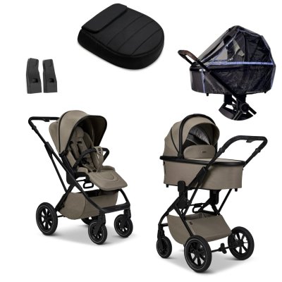 Moon Piú Extra Kompletní kočárek - Mud/Black Matt