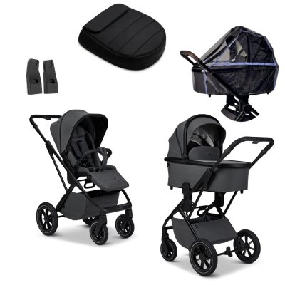 Moon Piú Extra Kompletní kočárek - Anthra/Black Matt
