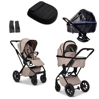 Moon Piú Extra Kompletní kočárek - Sand/Black Chrome