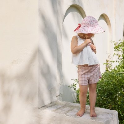 Elodie Details Klobouček proti slunci - Embroidery Anglaise Pink, 24 - 36 m