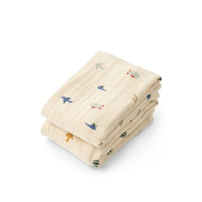 Liewood Lewis Mušelínové plenky 2 ks - Aviator/Ecru