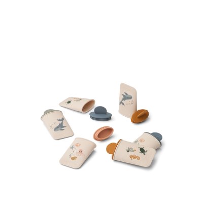 Liewood Malik Mini formičky na zmrzlinu, 6 ks - Sea Creature/Sandy