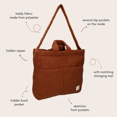 Kidzroom Taška na pleny Care Sofia Loyal Love - Tmavě hnědá - obrázek