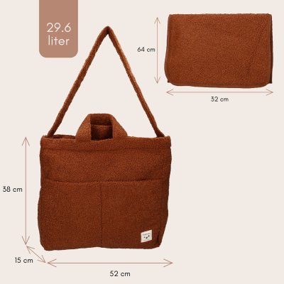 Kidzroom Taška na pleny Care Sofia Loyal Love - Tmavě hnědá - obrázek