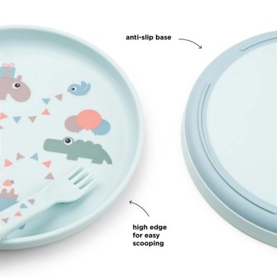 Done by Deer Foodie Jídelní set Celebration - Modrý - obrázek