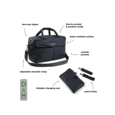 Done by Deer Prošívaná přebalovací taška - Černá - obrázek