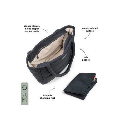 Done by Deer Prošívaná velká přebalovací taška - Černá - obrázek