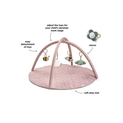 Done by Deer Aktivní hrací podložka Tiny Farm - Růžová - obrázek