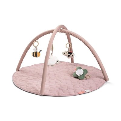 Done by Deer Aktivní hrací podložka Tiny Farm - Růžová