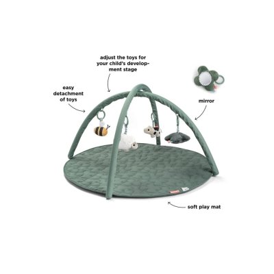 Done by Deer Aktivní hrací podložka Tiny Farm - Zelená - obrázek