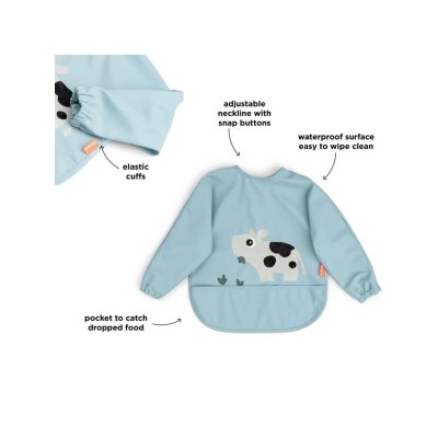 Done by Deer Bryndáček s rukávem Tiny Farm - Modrý - obrázek