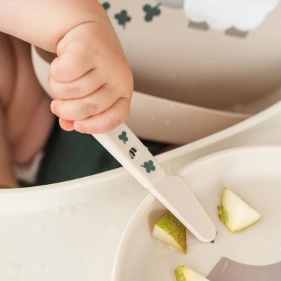 Done by Deer Foodie Dětský příbor Tiny Farm - Pískový - obrázek