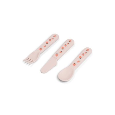 Done by Deer Foodie Dětský příbor Tiny Farm - Růžový - obrázek